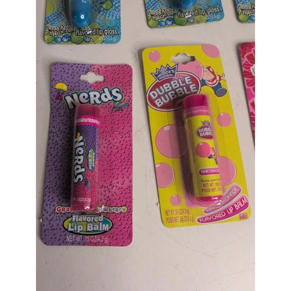 Vtg Mixed Lot (8) Lotta Luv Lip Gloss/ Balm 2010 Fun Dip Nerds Twizzlers More!